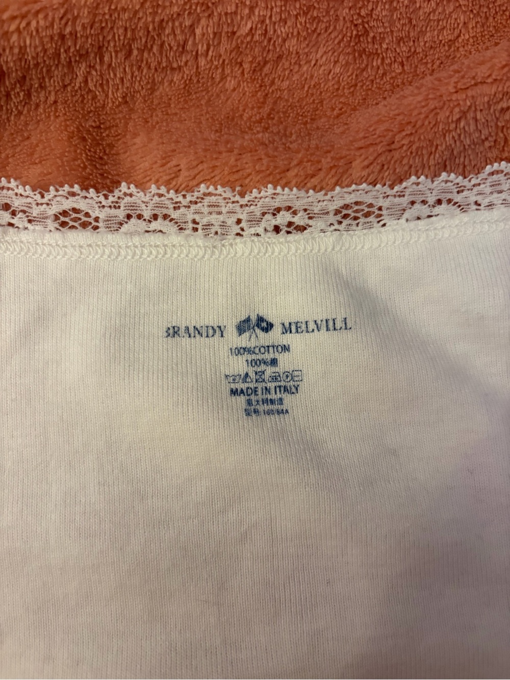 Brandy Melville Lace-Trim Short Sleeve Women's Top - White - Picture 3 of 3
